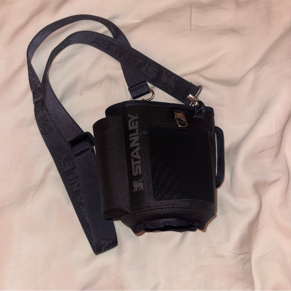 Stanley Black and Gray Tumbler with Carry Strap - Picture 2 of 3